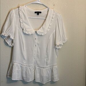 Moa Moa White Ruffled Blouse